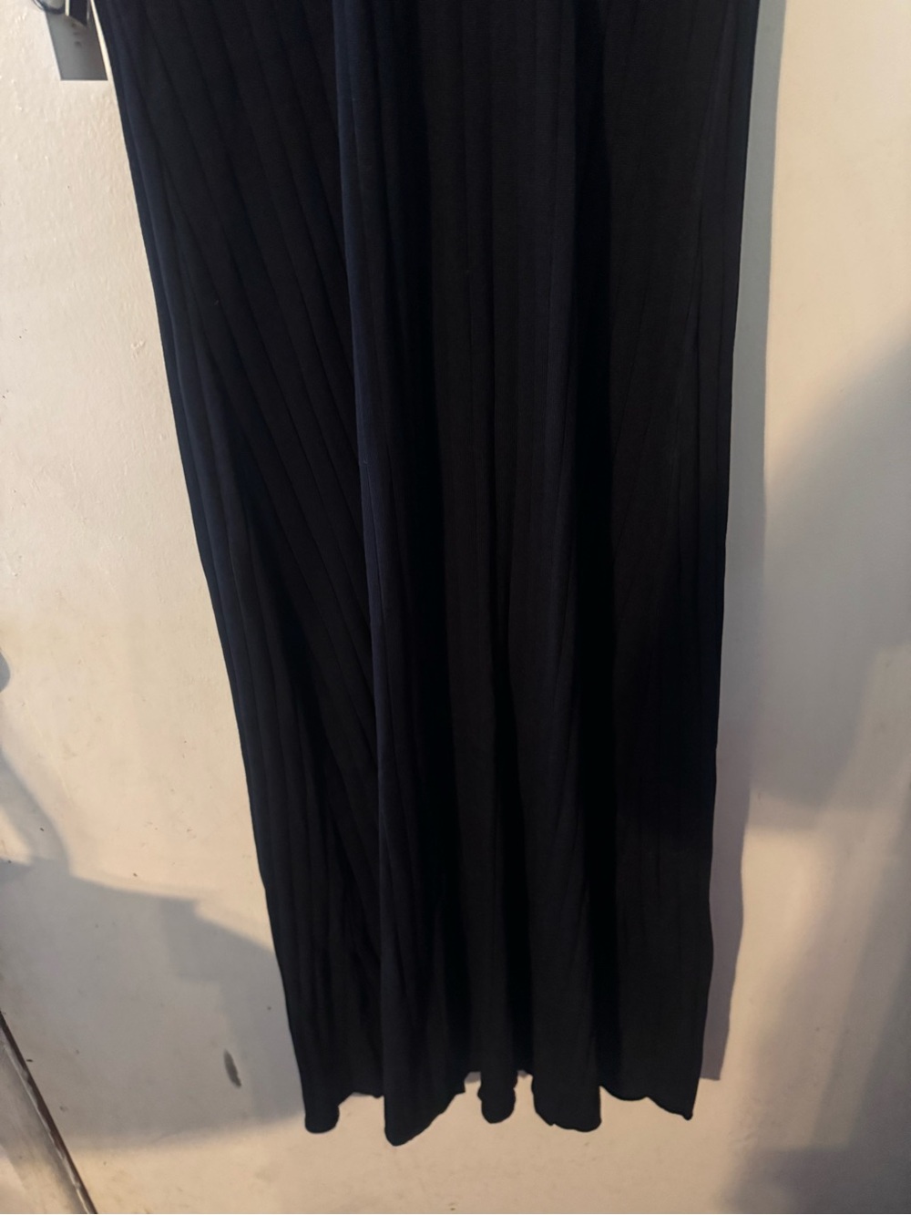 Black Ribbed Button-Front Collared Midi Dress - Picture 8 of 8